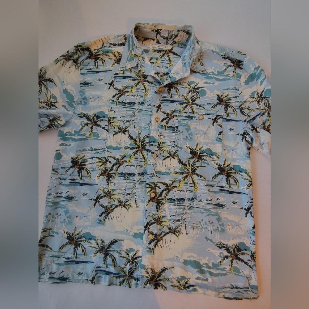 Island Republic Tropical Palm Print Men's Shirt Size XL